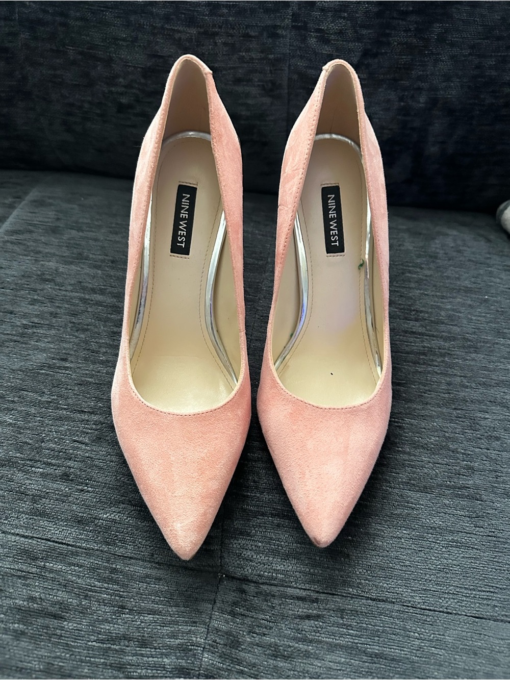 Nine West Blush Pink Suede Pointed-Toe Pumps